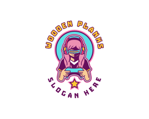 Virtual Woman Gamer logo design