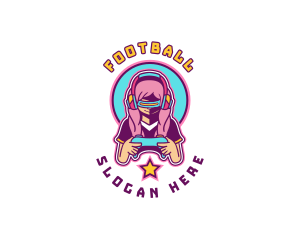 Virtual Woman Gamer logo design