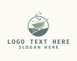 Ecological - Wheelbarrow Garden Plant logo design