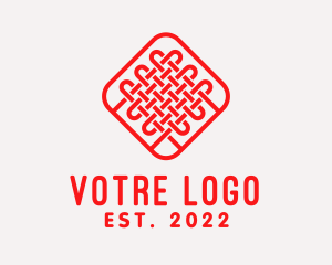 Red - Weave Textile Pattern logo design