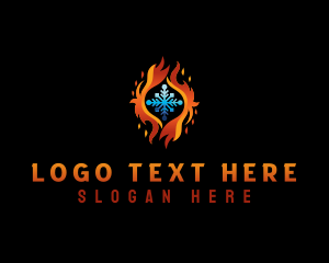 Heat - Heat Cooling HVAC logo design