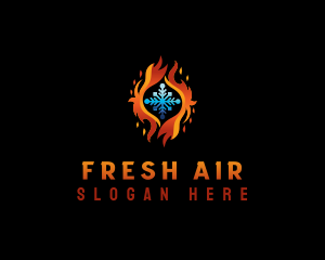 Heat Cooling HVAC logo design