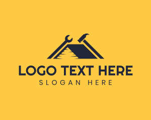 Tradesman - Wrench Hammer Roofing Home logo design