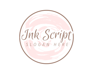 Round Script Watercolor logo design