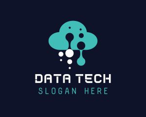 Database - Digital Cloud Glitch logo design