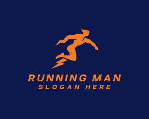 Lightning Runner Man logo design