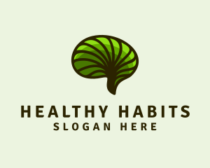 Green Healthy Brain  logo design