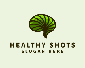 Green Healthy Brain  logo design