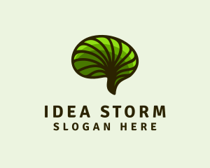 Green Healthy Brain  logo design