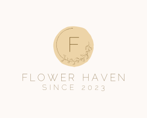 Elegant Floral Wreath logo design