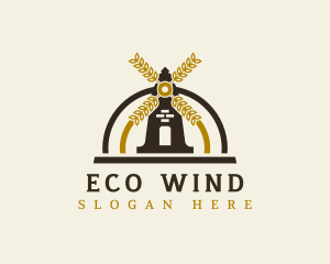 Flour Mill Windmill logo design