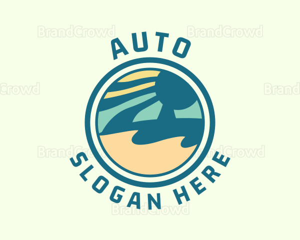 Tropical Beachside Badge Logo