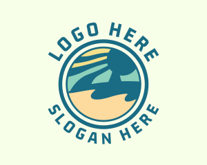Sunshine - Tropical Beachside Badge logo design