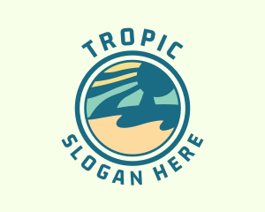 Tropical Beachside Badge logo design