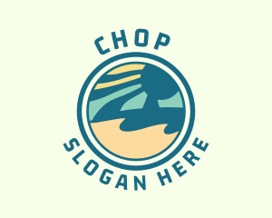 Island - Tropical Beachside Badge logo design