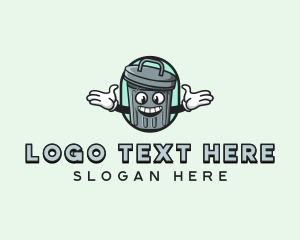 Trash - Trash Bin Mascot logo design