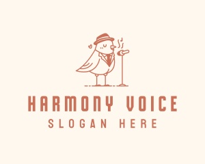 Singing - Pigeon Hat Singing logo design