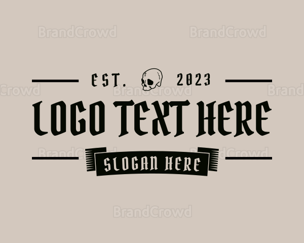 Gothic Skull Bar Logo