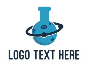 Outer Space - Lab Flask Planet logo design