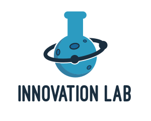 Lab Flask Planet logo design