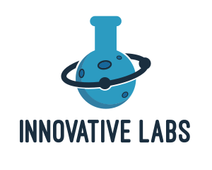 Lab Flask Planet logo design