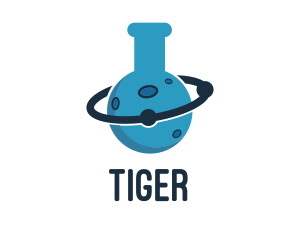 Orbit - Lab Flask Planet logo design