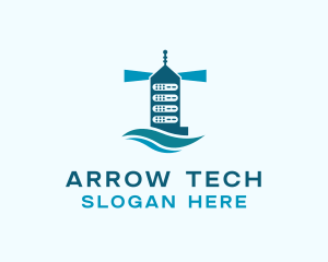 Server Tower Tech logo design