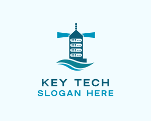 Server Tower Tech logo design