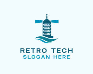 Server Tower Tech logo design