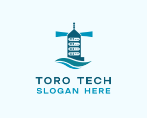 Server Tower Tech logo design