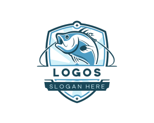 Navy - Fishing Hook Restaurant logo design