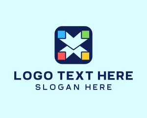 Puzzle - App Letter X logo design