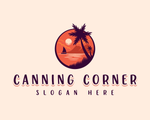 Tropical Summer Palm logo design