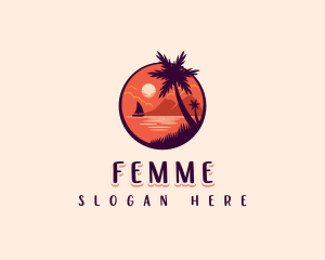 Tropical Summer Palm logo design