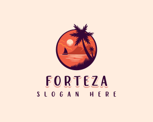 Tropical Summer Palm logo design