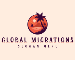 Tropical Summer Palm logo design