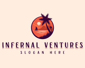 Tropical Summer Palm logo design