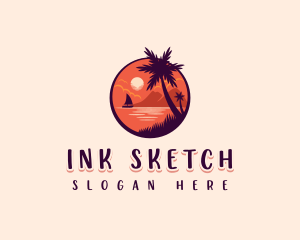 Tropical Summer Palm logo design