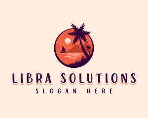 Tropical Summer Palm logo design