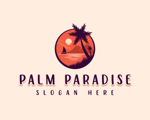 Tropical Summer Palm logo design