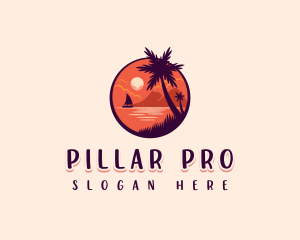 Tropical Summer Palm logo design