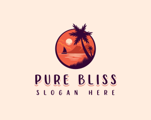 Tropical Summer Palm logo design