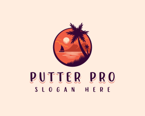 Tropical Summer Palm logo design