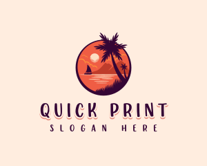 Tropical Summer Palm logo design