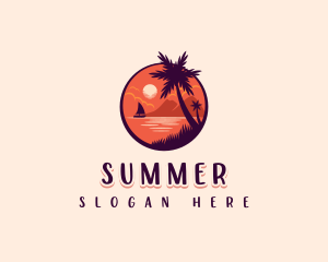 Tropical Summer Palm logo design