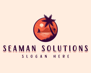 Tropical Summer Palm logo design