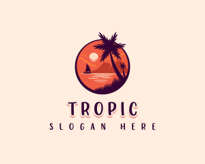 Tropical Summer Palm logo design