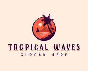 Tropical Summer Palm logo design