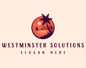 Tropical Summer Palm logo design