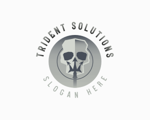 Military Skull Trident logo design